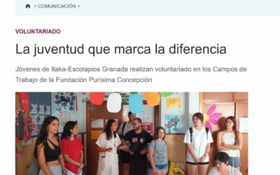 Verano tiempo de esperanza. Voluntariado bachillerato